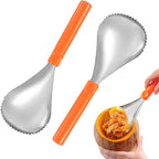 2 PCS Pumpkin Pulp Remover Corer Scoop Manual Scoop Pulp Separator Stainless Steel Scooper Scraper Veggie Vegetable Corer Remover for Halloween Pumpkin