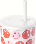 Simple Modern 40 oz Trek Tumbler with Handle and Straw Lid | Cup Holder Friendly Insulated Stainless Steel Travel Mug | Happy Heart Eyes