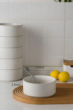 famiware Star Cereal Bowl Set, Soup Bowls Set of 6, Double Reactive Glaze, Stackable, 23oz Deep Bowls Suitable for Cereal, Popcorn, Oatmeal, Dessert - Dishwasher and Microwave Safe, Matte White