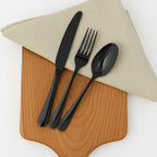 Roberts & Belk 20-Piece Camden Black Silverware Set – Flatware for 4 – High Mirror Stainless Steel Utensils with Knives, Forks & Spoons