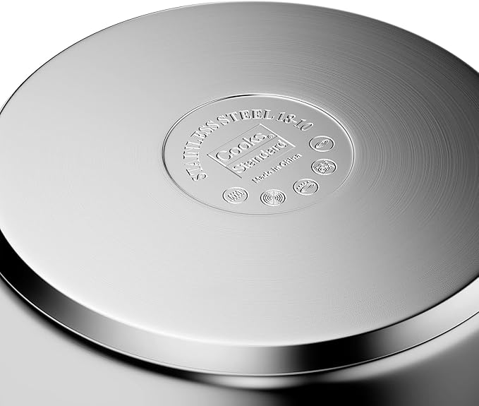 Cooks Standard 18/10 Stainless Steel Stockpot 16-Quart, Classic Deep Cooking Pot Canning Cookware with Stainless Steel Lid, Silver