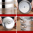 Stainless Steel Steamer Tray for Healthy Cooking for Vegetables, Meat, and Baby Food (18cm Steamer)