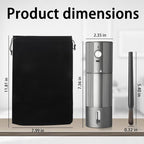 Electric Coffee Grinder Portable Conical Burr Coffee Grinder with 45 Adjustable Settings, Cordless Coffee Burr Grinder for Espresso, Home, Travel, Camping, Office (Silver)