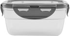 Rachael Ray Leak-Proof Stacking Container Food Storage Bin Set, 30-Piece, Clear with Gray Lids