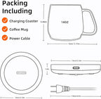 BESTINNKITS Smart Coffee Cup Warmer Set, Auto On/Off Gravity-Induction Mug Office Desk Use, Candle Wax Cup Warmer Heating Plate (Up to 131F/55C), Green Mug Warmer Set