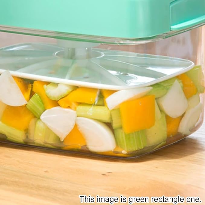 Instant Pickle Maker Vegetable Press Tsukemono Container Rectangle Made in Japan BPA Free (Blue 1.6L)