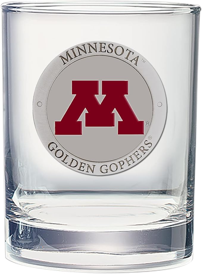 Heritage Pewter Minnesota Double Old Fashion | Double Rocks Glass 14 OZ for Liquor | Expertly Crafted Pewter Glass