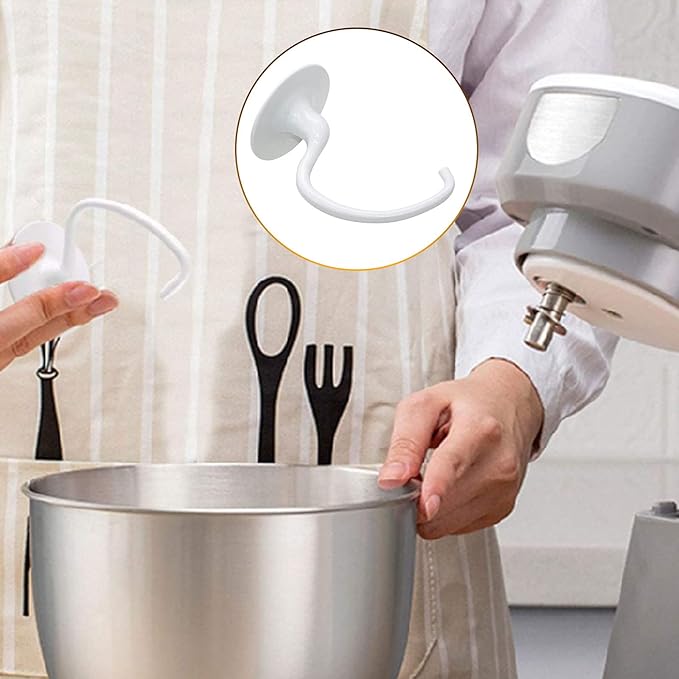 TOMOON K45DH Kitchen-Aid Bread Hook, C Dough Hook Attachment for 4.5-5 QT Bowl,Compatible for Kitchen-Aid Stand Mixer K45 K45SS KSM90 KSM150