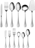 Cangshan RAIN Series Stainless Flatware Set, Window Box, Matte Finish Handle (47-Piece), 504999