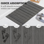 Large Stone Dish Drying Mat for Kitchen Counter Eco - Friendly Absorbent Diatomaceous Earth Bath Mat Quick Dry for Kitchen Dishes Bottles Cups Bathroom Any Countertop (Dark Grey24"×16"Square)