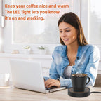 Coffee Mug Warmer for Desk,Heating Plate Electric Cup Warmers for Men Women Adult (D + Orange Light)