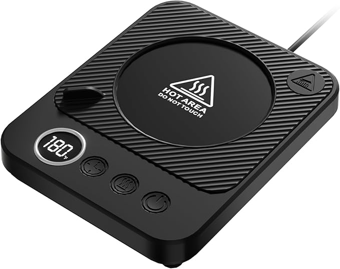 Coffee Mug Warmer for Desk, Electric 36W Coffee Cup Warmer with Auto Shut Off/Timer for Office Home, Smart Coffee Cup Mug Heater for Warming and Heating Beverage,Candle,Tea,Coffee Gifts,Black