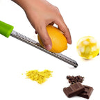 Lemon Zester, Stainless Steel Kitchen Cheese Grater, Plastic Cover Ergonomic Soft Green Handle