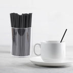 2000 Count 5 Inch Coffee Stirrers Straws, Disposable Plastic Sip Stir Swizzle Sticks for Cocktail Drinks - Black