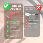 Silicone Egg Flipper Spatula Tongs (Set of 1) – Non-Stick 2-in-1 Grip & Flip Kitchen Tongs for Pancakes, Fish, Eggs, and More – Heat Resistant Cooking Tool (Black) (Red)