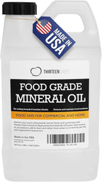 Thirteen Chefs Mineral Oil - 64oz Food Grade Conditioner for Wood Cutting Board, Countertop & Butcher Block, Lubricant for Knife or Meat Grinder - Safe USP Finish on Marble, Soapstone