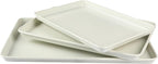 Martha Stewart Gallen 3-Piece Cookie Sheet Set – 13", 15", 17" Baking Pans, Ceramic Nonstick, PFA-Free, Carbon Steel – Oven Safe to 450°F, Warp-Resistant, Easy to Clean - Linen White