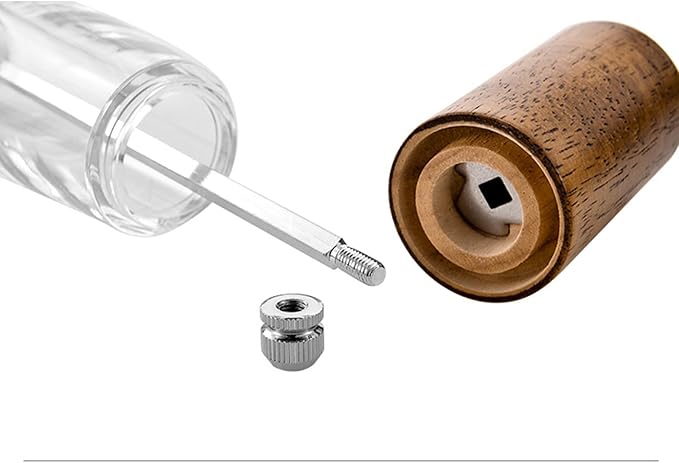 Acrylic kitchen tools grinder Salt and pepper grinder, adjustable thickness, suitable for the home (Dark wood)
