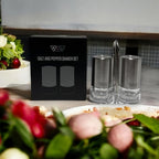 KSL Original Glass Salt and Pepper Shakers Set - Stainless Steel Salt Shaker and Pepper Shaker - Salt and Pepper Shaker Set for Salts and Pepper