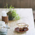 2 oz Espresso Cups Set of 2, Ceramic Cappuccino Cups with Saucers, Durable Porcelain Tea Set & Modern Coffee Cup Collection, Coffee Lover Gifts, Glazed White