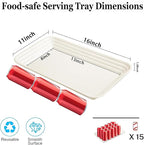 SUT 4-Pack Ivory Serving Trays for Entertaining, 16" x 11" Serving Platters for Snacks, Fruit, Cookies, Dessert, Reusable Plastic Trays for Serving Food and Party Organization in Kitchen &for Parties