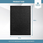 2-Pack Activated Carbon Charcoal Microwave Hood Filters - 18" x 15" Cut To Fit Kitchen Air Filter - Universal for Frigidaire, Whirlpool, GE, LG, Maytag and KitchenAid, Made in USA