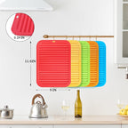 5 Pack Silicone Trivets for Hot Pots and Pans, 9 * 12Inch SiliconeTrivet for HotDishes, Colorful Heat Resistant Silicone Mat, Non-Slip Hot Pads Pot Holders for Kitchen Counter Hot Plate Mat