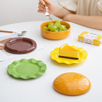 Ceramic Bowls & Plates Sets, Cute Hamburg Style 5-Pieces Dinnerware Sets, Dinner Dessert Plates & Cereal Bowls with Lid. Novel Tableware Gift.