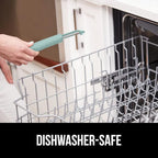 GORILLA GRIP Patented BPA-Free Sharp Stainless Steel Swivel Vegetable Peeler, Comfortable Handle Potato Peelers, Smooth Peeling, Peel Carrots Apple, Includes Blade Cover, Kitchen Tool, Mint