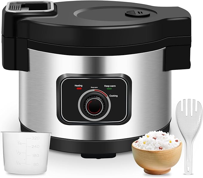 13L Commercial Rice Cooker Large Rice Cooker 50Cup(Cooked)/25Cup (Uncooked), 1850W Rice Cooker for Restaurant Canteen Party Commercial Rice Warmer for 24H