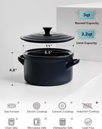 LE TAUCI 3 Quart Ceramic Dutch Oven - Lightweight, Non-Toxic, No Seasoning Needed- Oven, Microwave & Dishwasher Safe, Dutch Oven Pot with Lid for Sourdough, Soup & Stew, Midnight Blue