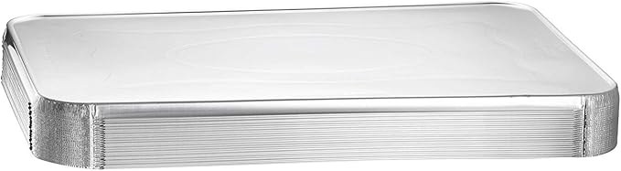 (40 Count) Full Size Deep Steam Table Pans With Lids | Foil Pans with Lids | Disposable Food Containers for Baking, Freezing, and Storage (21” x 13” x 3”)