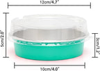 Beasea Elegant Blue 8 Oz Mini Pie Pans Tart Pans Tin Baking Tins with Lids, 4 Inch 20 Pack Disposable Baking Pans For Cake Tart Quiche