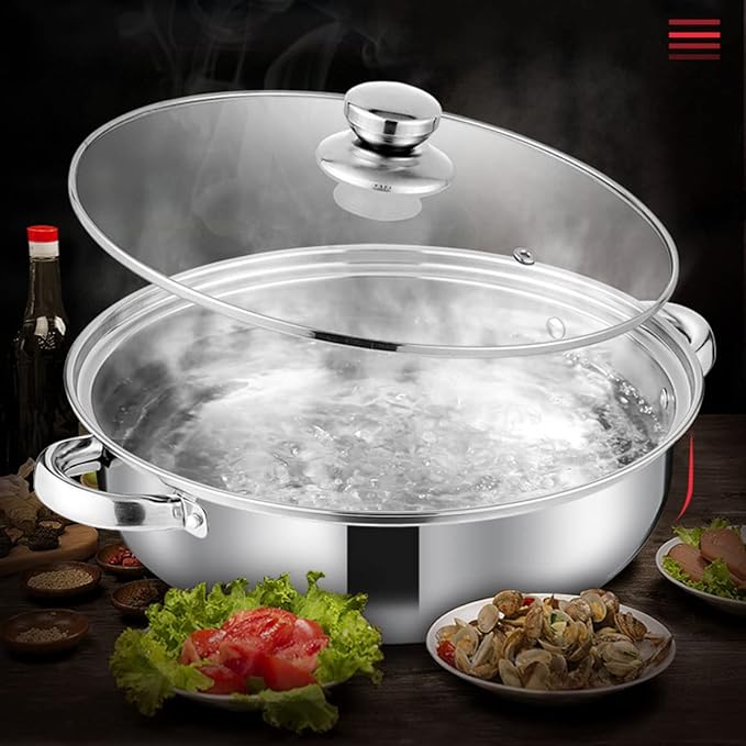 Steamer Pot for Cooking 11 inch Stainless Steel, 2-tier Multipurpose 18/8 Stainless Steel Steam Pot Cookware with Lid for Vegetable, Dumpling, Stock, Sauce, Food