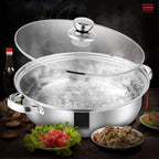Steamer Pot for Cooking 11 inch Stainless Steel, 2-tier Multipurpose 18/8 Stainless Steel Steam Pot Cookware with Lid for Vegetable, Dumpling, Stock, Sauce, Food
