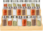 Bamboo Spice Rack Organizer for Cabinet Wooden Spice Shelf for Kitchen Pantry Storage Organizer 3 Tier Countertop(2 Pack)