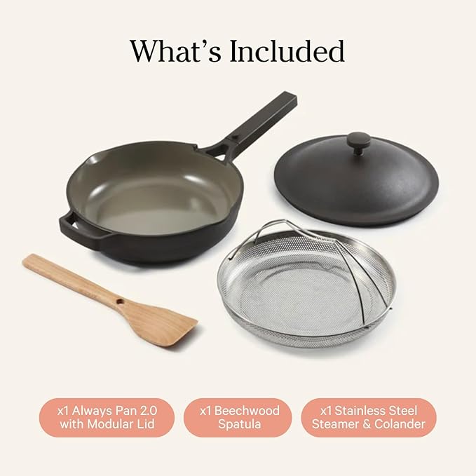Our Place Always Pan 2.0-10.5” (2.6 Qt) Nonstick, Toxin-Free Ceramic Cookware | Patented 10-in-1 Aluminum Frying & Sauté Pan | Safe for Oven, Induction & All Cooktops up to 450°F | Char