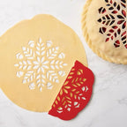 Talisman Designs Pie Top Cutter | Pie Crust Cutter | Pie Decorating Tools | Pie Pastry Baking Accessories | Stencil Crust Cutout | 10-Inch | Autumn Design | Red