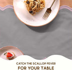 Folkulture Table Runner | Table Runners 90 inches Long | Scallop Table Runner for Farmhouse Decor or Boho Decor | Purple Table Runners for Dining Room Table Decor | Table Decorations for Party