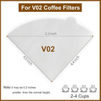 Coffee Filters, Size 02 White Cone Filters, 200 Count Disposable Natural Paper Filters 2-4 Cup, 02 Cone For Pour Over and Drip Coffee Maker