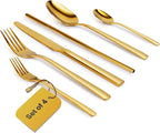 Home Haven Luxury Gold Silverware Set for 4, Heavy Duty Gold Flatware Set for 4, 18/10 Stainless Steel Cutlery Dishwasher Safe, Flatware for Special Occasions, Home & Restaurant Use (24 Pieces for 4)
