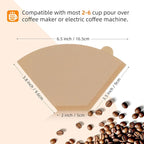 Coffee Filters 2, 2 Coffee Filters Cone, Unbleached Paper Coffee Filter #2, 2-6 Cup, 100 Count