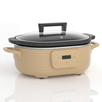 6 Quart Programmable Slow Cooker Removable Healthy Nonstick Pot - Small Kitchen Appliance for Family Dinners - Serves 6+ People - Heat Settings: Keep Warm Brown Sugar