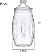 Amazing Abby - Cassandra - Acrylic Apothecary Jar (60 oz), Bathroom Canister, Decorative Jar, Vanity Organizer, Kitchen Storage, Candy Buffet, Wedding Display, BPA-Free and Shatter-Proof