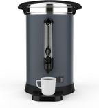 100 Cups Large Coffee Urn with Double Wall Insulation, 14L/3.8 Gallon Stainless Steel Commercial Electric Coffee Maker with Hot Drinks and Hot Water, for Weddings, Parties, Catering, and Buffets