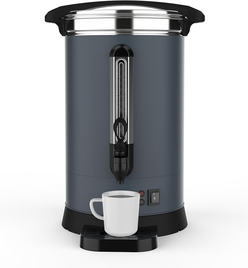 80 Cups Large Coffee Urn with Double Wall Insulation, 12L/3.2 Gallon Stainless Steel Commercial Electric Coffee Maker with Hot Drinks and Hot Water, for Weddings, Parties, Catering, and Buffets