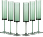 6 Pack Acrylic Dark Green Wine Glasses Green champagne glasses Champagne Flutes Sparkling Wine Glasses Wine Goblets Wedding Glassware Set Drinkware Glasses for Wedding Bar Celebration Baby Shower
