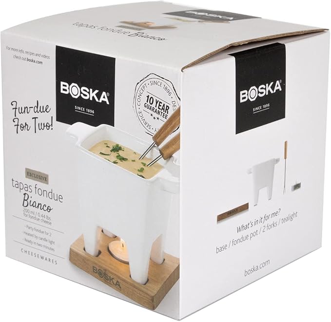 Boska Tapas Fondue Bianco - for 174 Grams of Melted Cheese - 300 ml