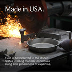 Field Company 13.37 Inch (Extra Large) Cast Iron Skillet – No.12, Perfect for 6-8 Servings, Lightweight & Smooth, Preseasoned with Organic Oil – Made in USA, Non-Toxic, Vintage Design