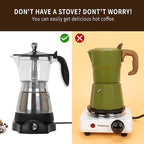 Cafeteras Electricas Modernas Moka Pot, Italian Coffee Espresso Machine, 6 Cup Cuban Coffee Maker with Detachable Base & Overheat Protection, Greca Electrica De Cafe Gift for Travel